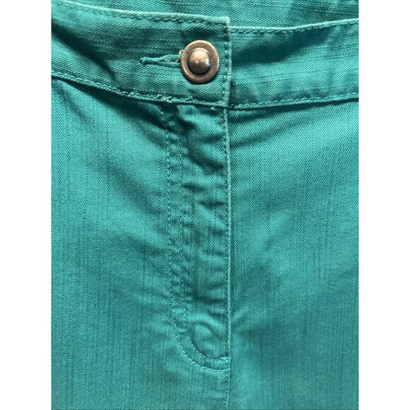 Ruby Rd Petite Women's 14 Teal Pull On Capri Pants Embellished Boho Beachy - Picture 8 of 15
